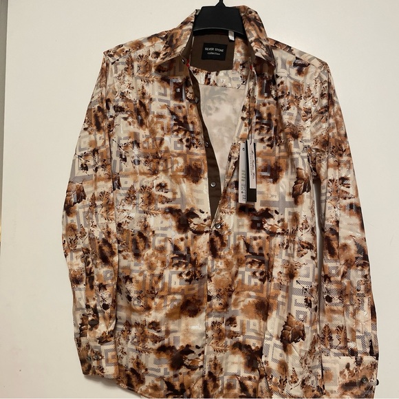 Silver Stone Collection Dress Shirt Men’s Small Modern Fit Wear  Collection NWT - Picture 10 of 15